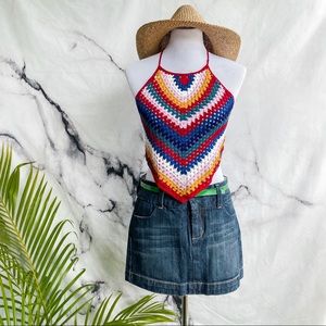 F21 Sweater Woven Halter Top